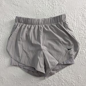 Nike Dri-FIT Womens Running Shorts Light Grey Athletic Gym Training Size M